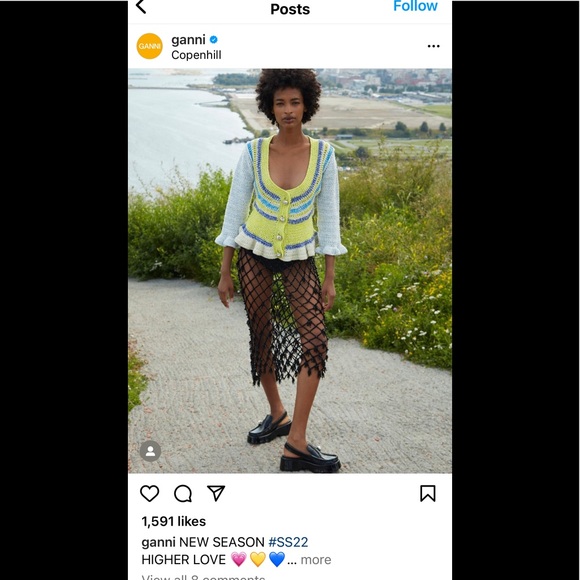 Ganni Novelty Crochet Belted Cardigan - Picture 4 of 4